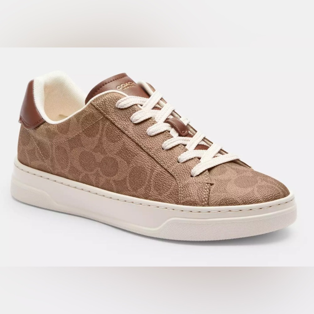 Coach Women's Brown and Cream Sneakers